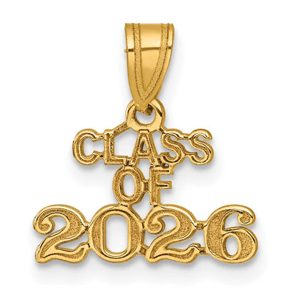 10K Gelbgold Block Class Of 2026 Charm