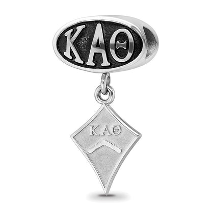 Sterlingsilber Logoart Kappa Alpha Theta Oval mit Kite Hängend Perle