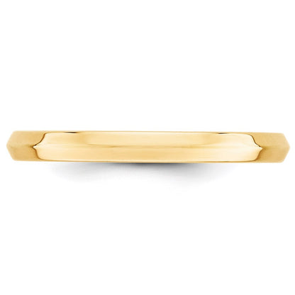 14K Gelbgold 2,5 mm Messerkante Komfort-Passform Ehering