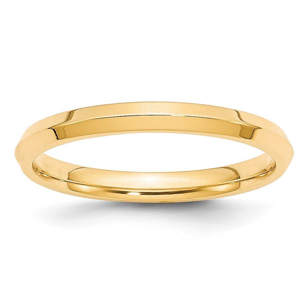 14K Gelbgold 2,5 mm Messerkante Komfort-Passform Ehering
