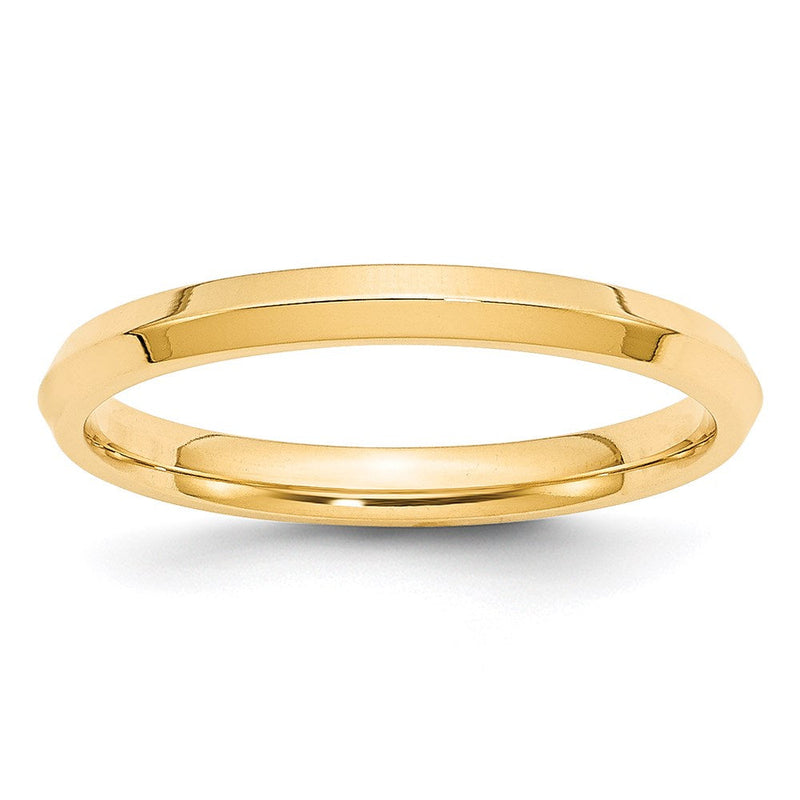 14K Gelbgold 2,5 mm Messerkante Komfort-Passform Ehering