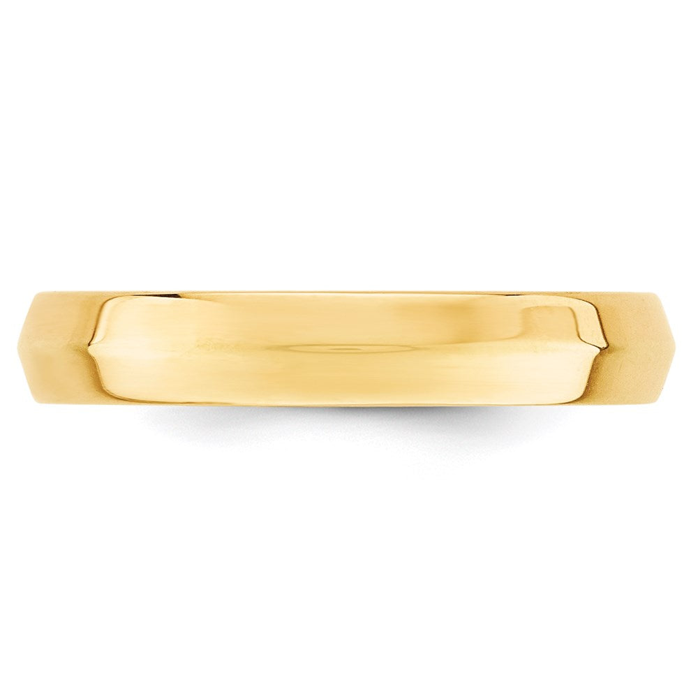 14K Gelbgold 4 mm Ehering mit Messerkante und Komfort-Passform