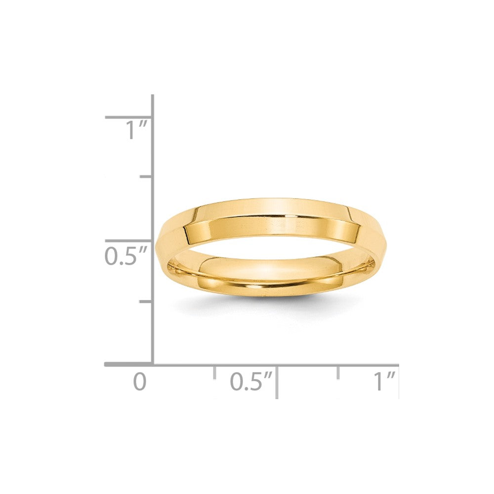 14K Gelbgold 4 mm Ehering mit Messerkante und Komfort-Passform