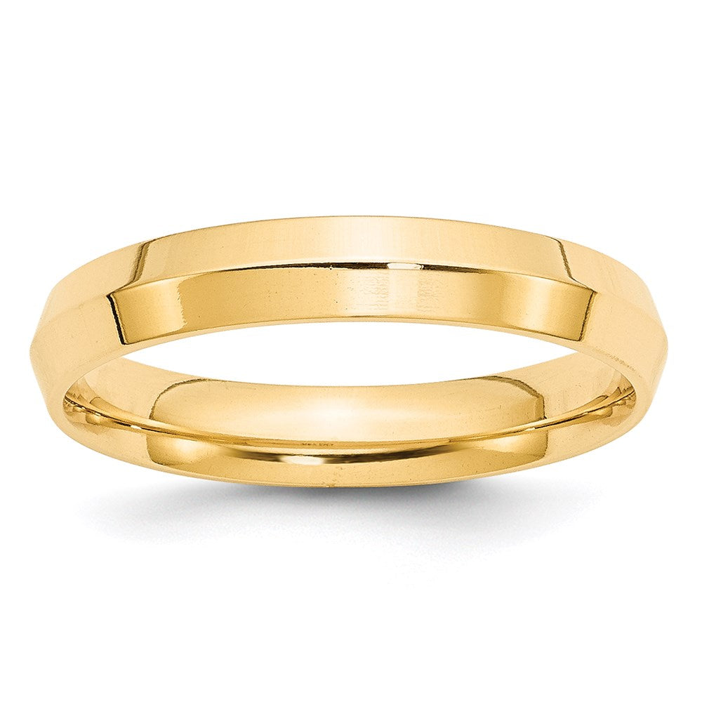 14K Gelbgold 4 mm Ehering mit Messerkante und Komfort-Passform