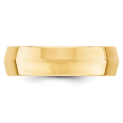 14K Gelbgold 6 mm Ehering mit Messerkante und Komfort-Passform
