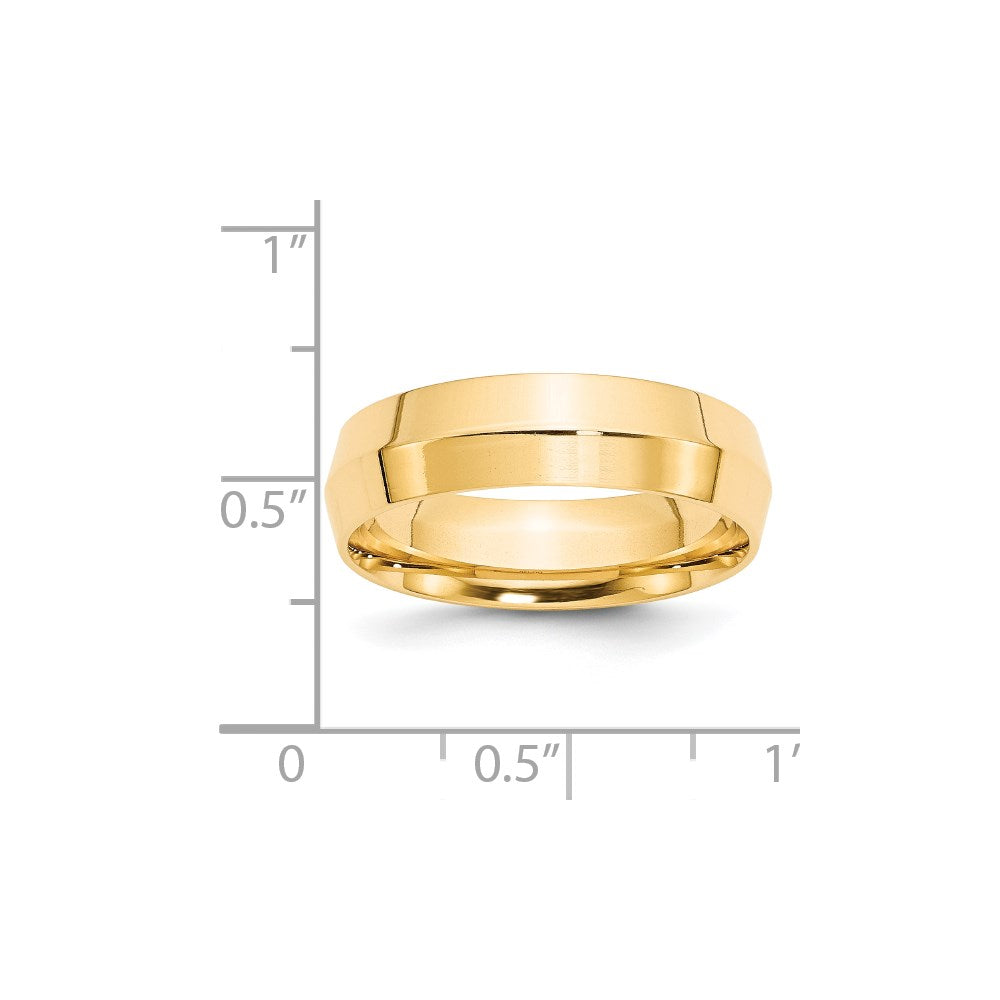 14K Gelbgold 6 mm Ehering mit Messerkante und Komfort-Passform