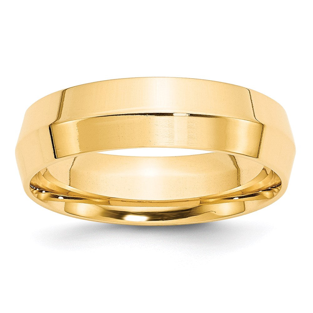 14K Gelbgold 6 mm Ehering mit Messerkante und Komfort-Passform