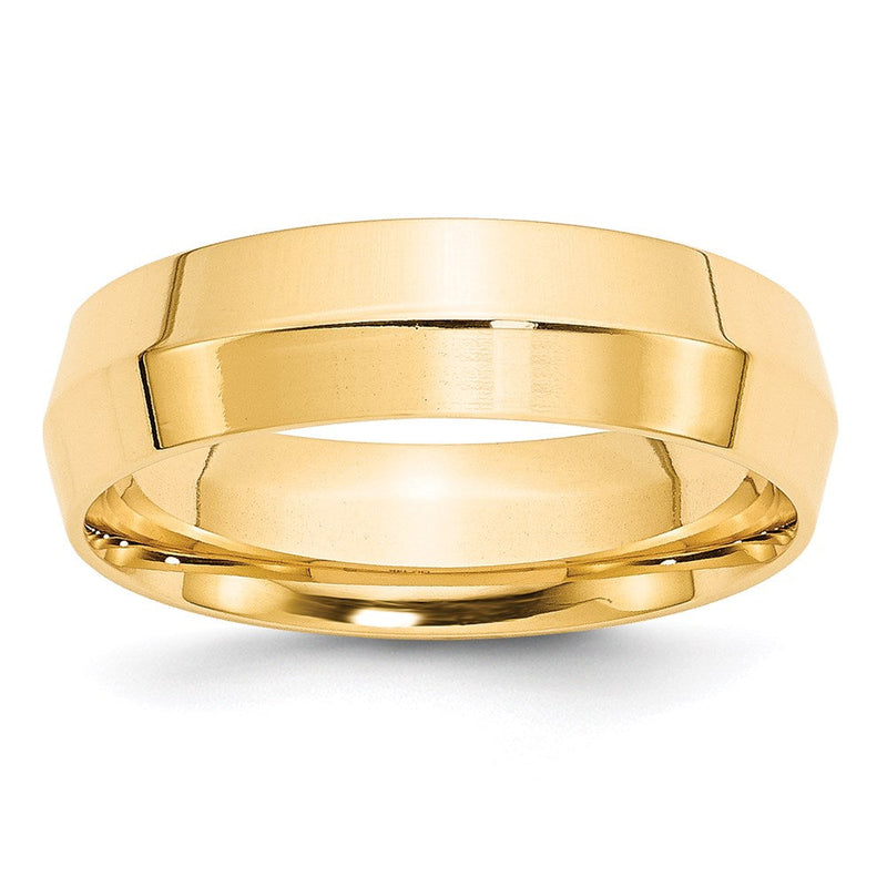 18K Gelbgold 6mm Messer Kante Komfort-Passform Ehering Ring