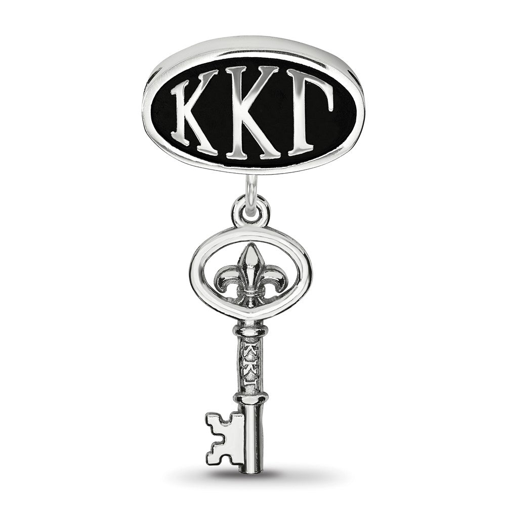 Sterlingsilber Logoart Kappa Gamma Oval mit Key Hängend Perle