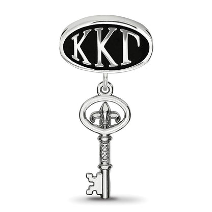 Sterlingsilber Logoart Kappa Gamma Oval mit Key Hängend Perle