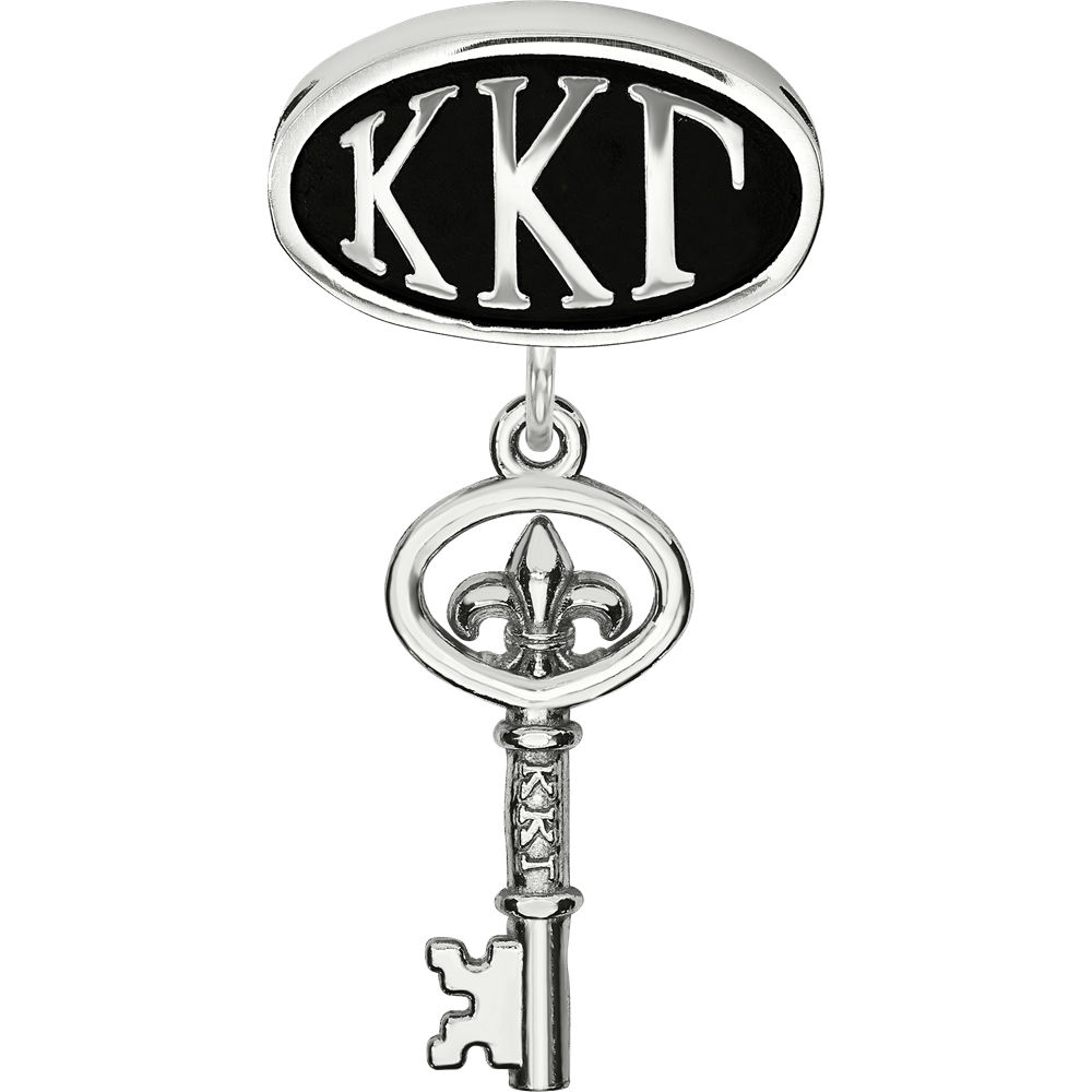 Sterlingsilber Logoart Kappa Gamma Oval mit Key Hängend Perle