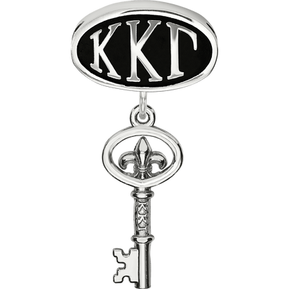 Sterlingsilber Logoart Kappa Gamma Oval mit Key Hängend Perle