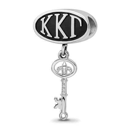Sterlingsilber Logoart Kappa Gamma Oval mit Key Hängend Perle