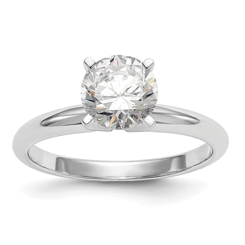 14K Weißgold 1/2 Ct. Vs/si+ G+ Im Labor Gezüchtet Diamant Leicht Rund 4 Krappen Solitär Verlobungsring