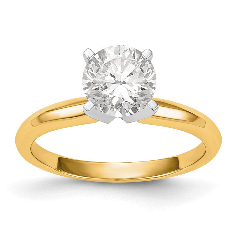 14K Bicolor 1/2 Ct. Vs/si+ G+ Im Labor Gezüchtet Diamant Leicht Messer Kante Rund 4 Krappen Solitär Verlobungsring