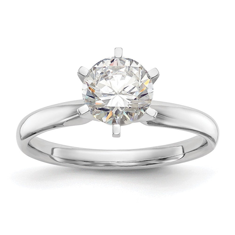 14K Weißgold 1/4 Ct. Rund Vs/si Gh Im Labor Gezüchtet Diamant Solitär Leicht Komfort-Passform 6 Krappen Ring