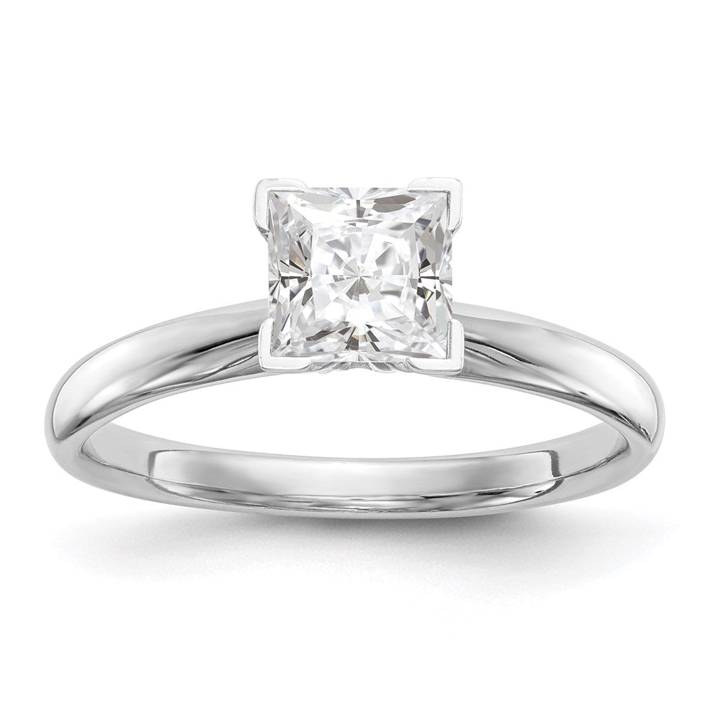 14K Weißgold Solitär-Ring mit 0,25 ct. Prinzess-Diamant (Labor gewachsen), VS/SI GH, mittlerem Gewicht, Komfortpassform, V-Ende und 4-Krappen-Fassung