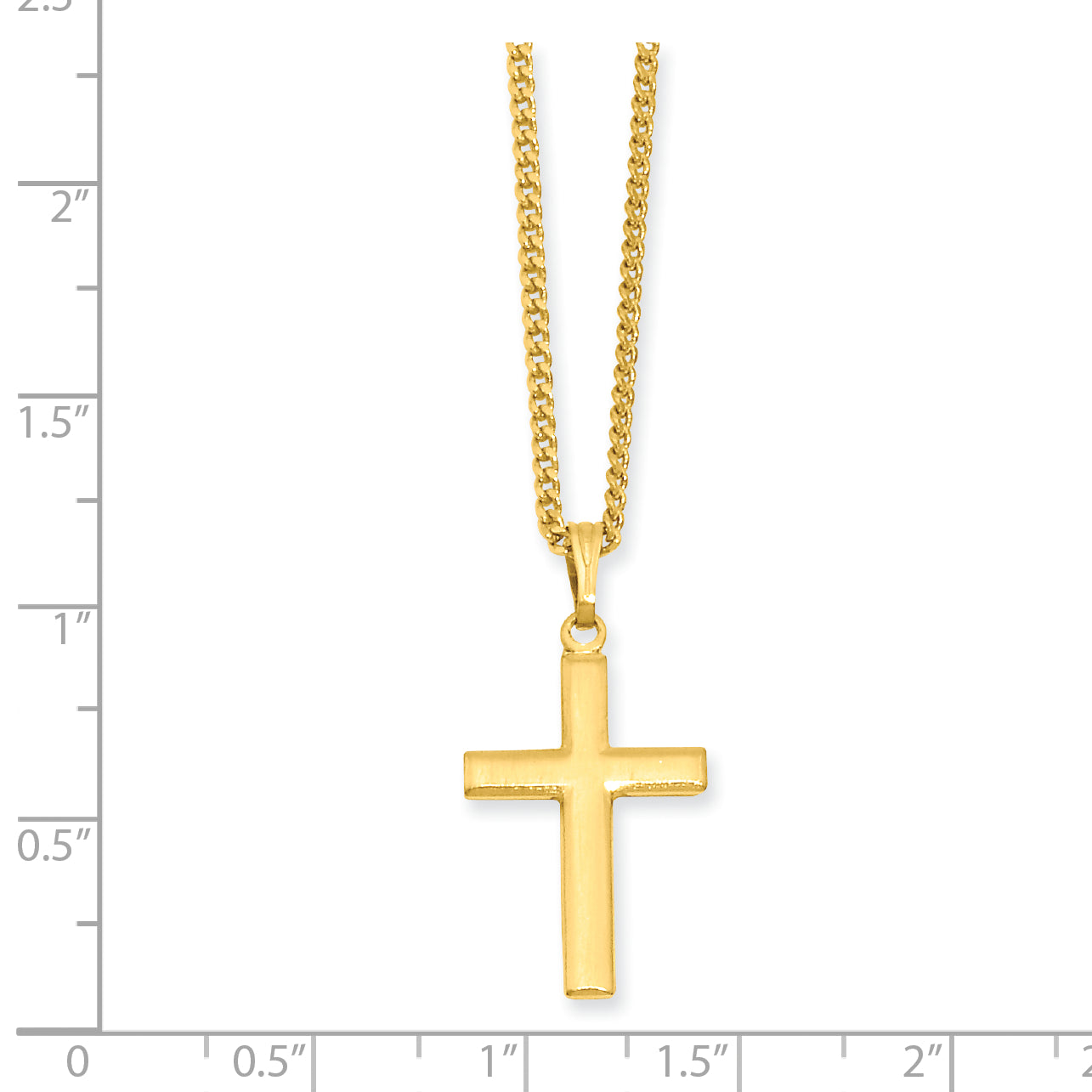 Mode Kelly Waters Vergoldet Mittel Poliert Kreuz 18 Zoll Halskette