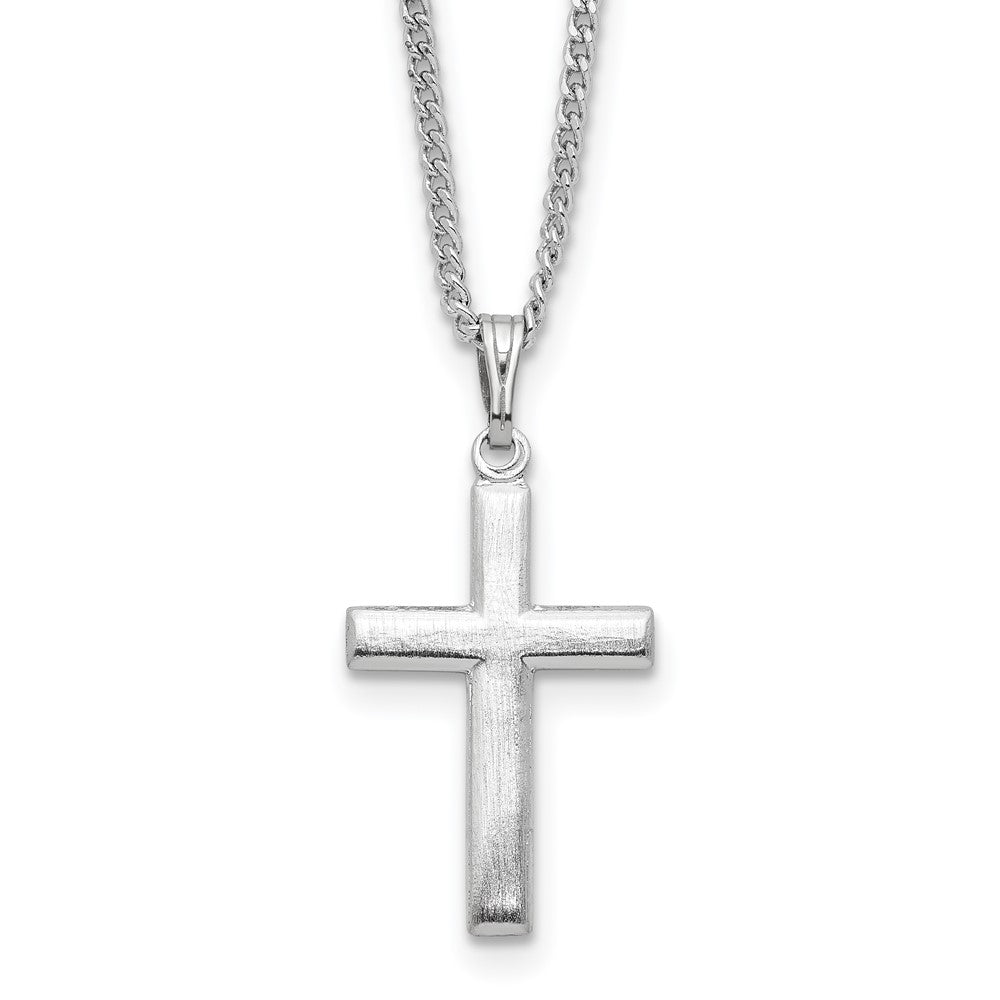 Mode Kelly Waters Rhodiniert Mittel Poliert Kreuz 18 Zoll Halskette