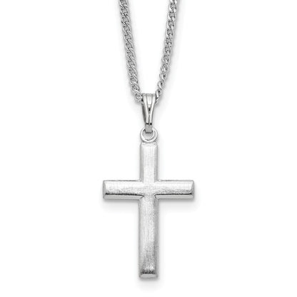 Mode Kelly Waters Rhodiniert Mittel Poliert Kreuz 18 Zoll Halskette