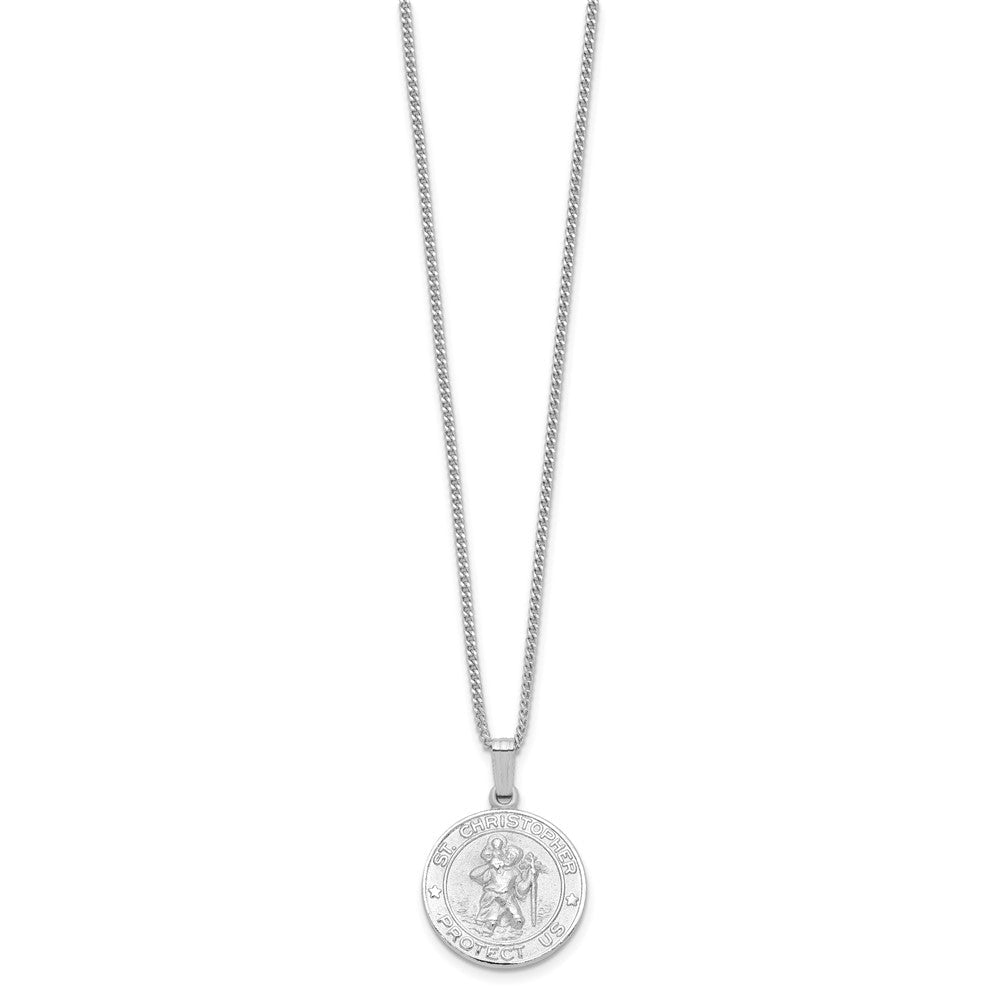 Mode Kelly Waters Rhodiniert St. Christopher Medaille 24 Zoll Halskette
