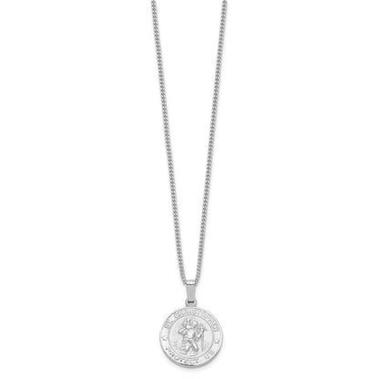 Mode Kelly Waters Rhodiniert St. Christopher Medaille 24 Zoll Halskette