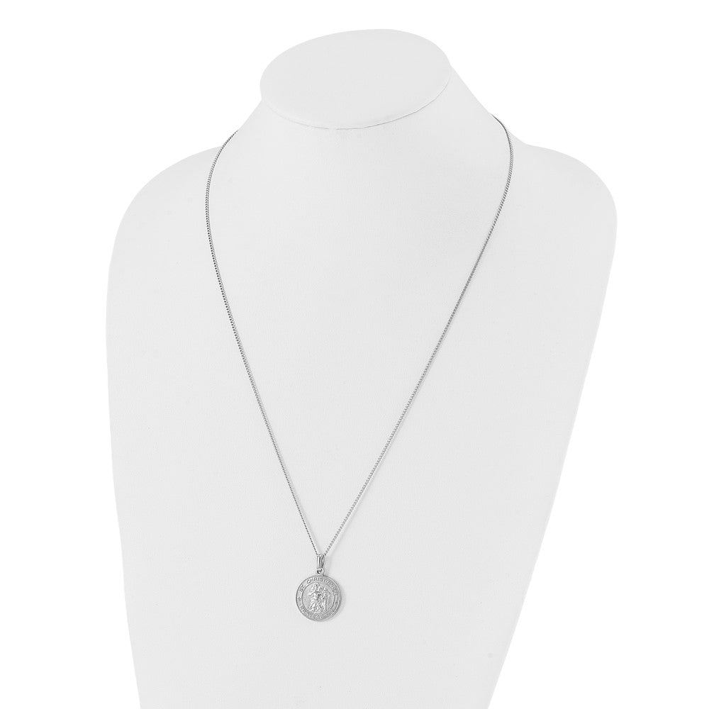 Mode Kelly Waters Rhodiniert St. Christopher Medaille 24 Zoll Halskette