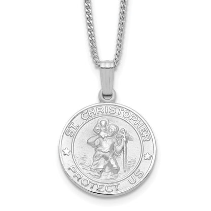 Mode Kelly Waters Rhodiniert St. Christopher Medaille 24 Zoll Halskette