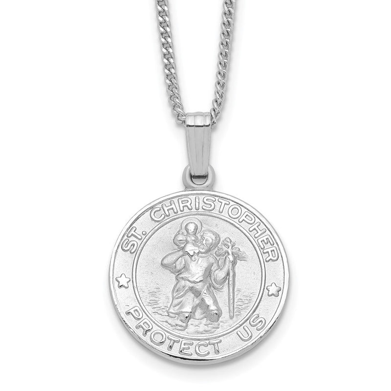 Mode Kelly Waters Rhodiniert St. Christopher Medaille 24 Zoll Halskette