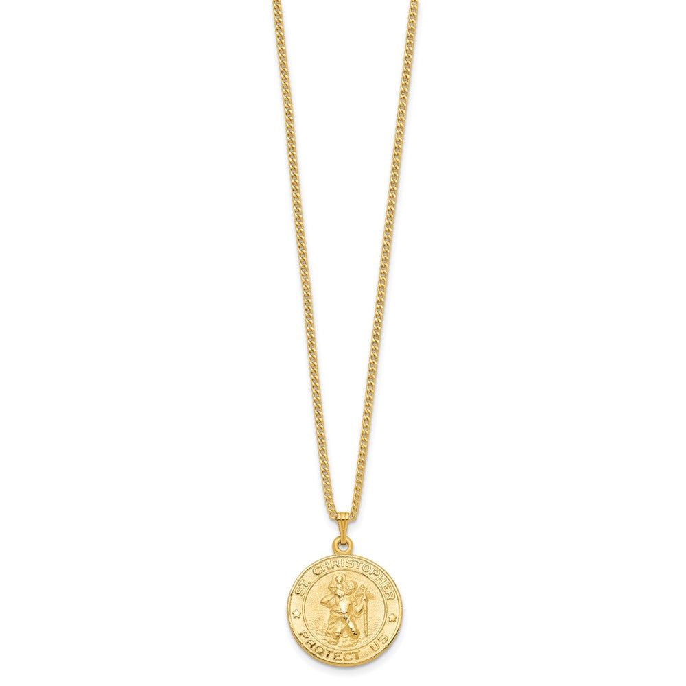 Mode Kelly Waters Vergoldet St. Christopher Medaille 24 Zoll Halskette