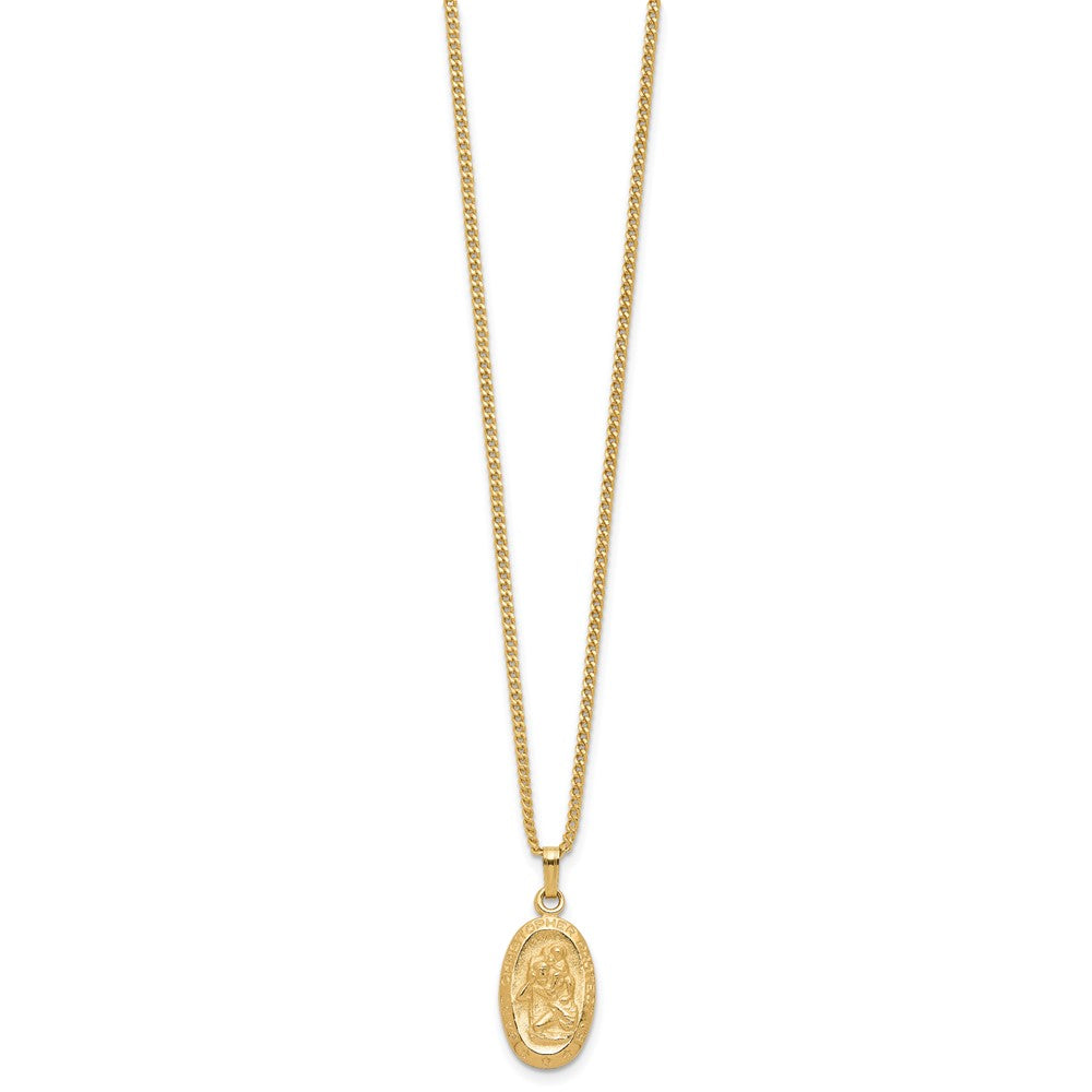 Mode Kelly Waters Vergoldet Oval St. Christopher Medaille 18 Zoll Halskette