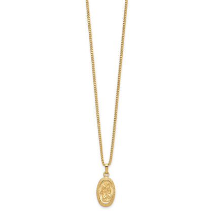 Mode Kelly Waters Vergoldet Oval St. Christopher Medaille 18 Zoll Halskette