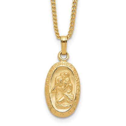 Mode Kelly Waters Vergoldet Oval St. Christopher Medaille 18 Zoll Halskette