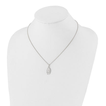 Mode Kelly Waters Rhodiniert Oval St. Christopher Medaille 18 Zoll Halskette