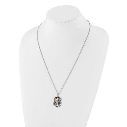 Mode Kelly Waters Antikisiert Rhodiniert St. Michael Medaille 24 Zoll Halskette
