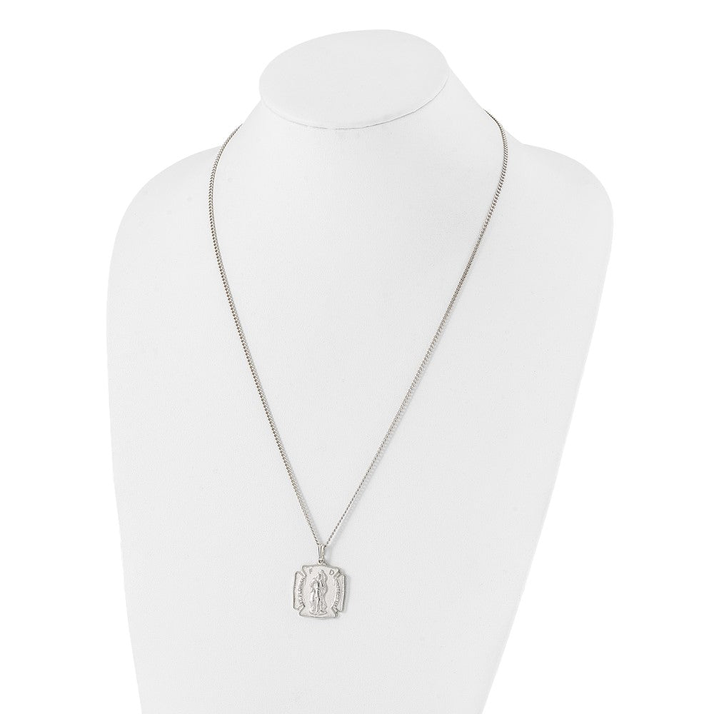 Mode Kelly Waters Rhodiniert St. Florian Medaille 24 Zoll Halskette