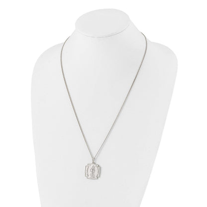 Mode Kelly Waters Rhodiniert St. Florian Medaille 24 Zoll Halskette