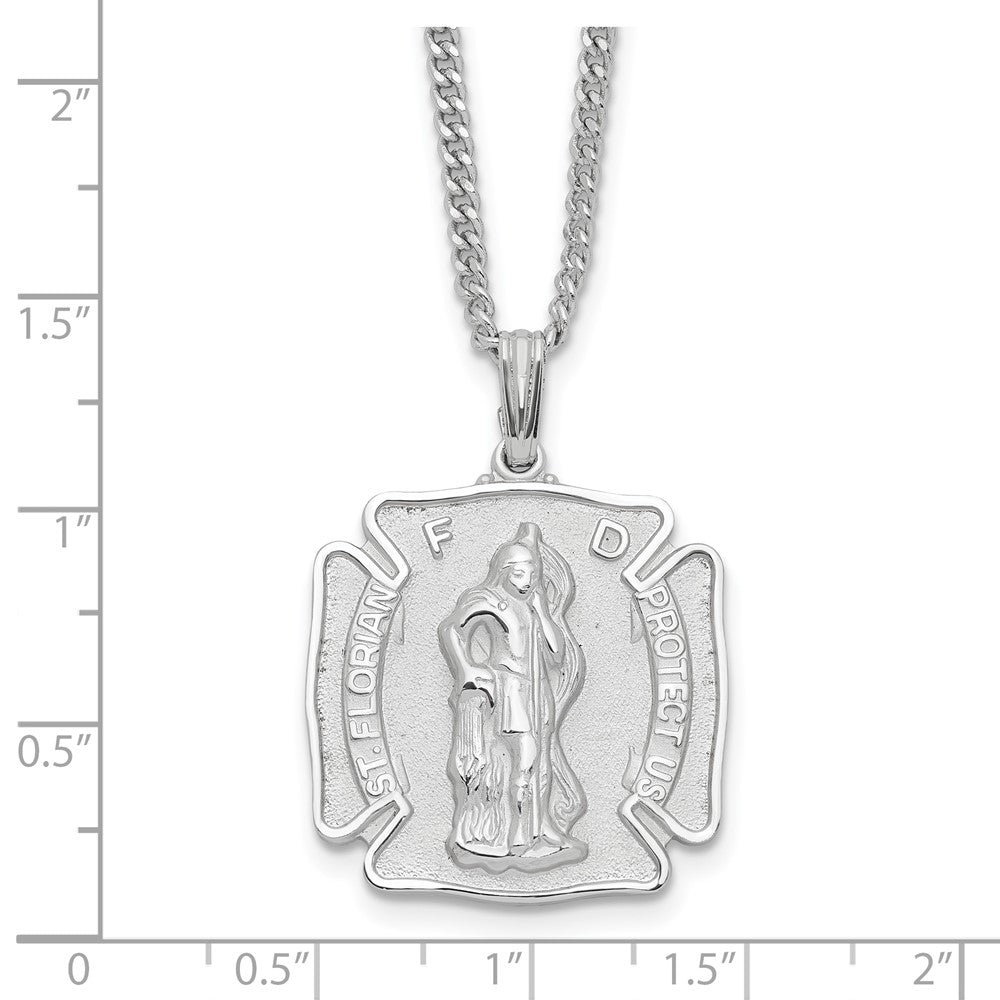 Mode Kelly Waters Rhodiniert St. Florian Medaille 24 Zoll Halskette