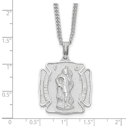 Mode Kelly Waters Rhodiniert St. Florian Medaille 24 Zoll Halskette