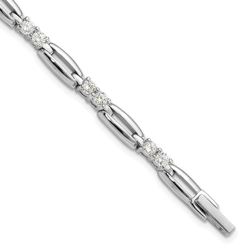Mode Kelly Waters Rhodiniert Zirkonia Glieder 7.25 Zoll Armband