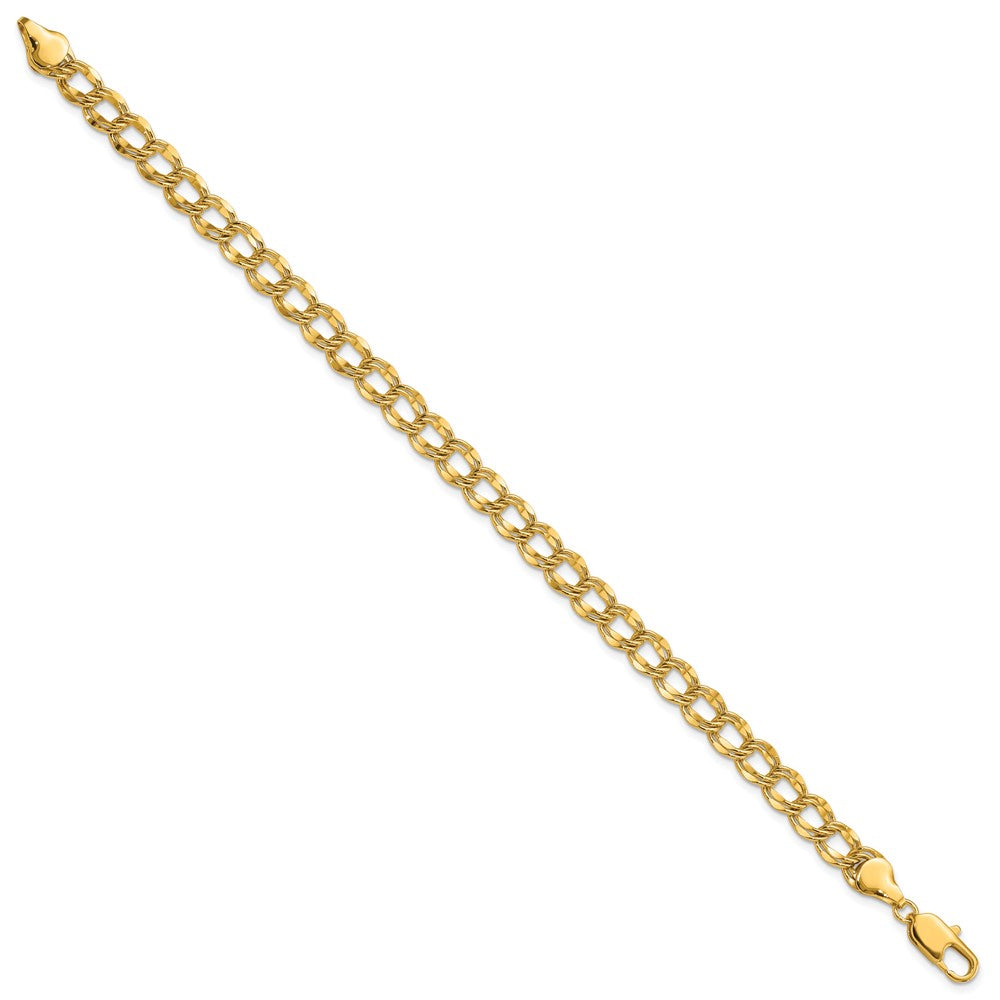 Mode Kelly Waters Vergoldet 6.5mm Doppelt Glieder Charm 8.25 Zoll Armband