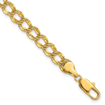Mode Kelly Waters Vergoldet 6.5mm Doppelt Glieder Charm 8.25 Zoll Armband