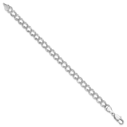 Mode Kelly Waters Rhodiniert 6.5mm Doppelt Glieder Charm 7.25 Zoll Armband