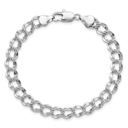 Mode Kelly Waters Rhodiniert 6.5mm Doppelt Glieder Charm 7.25 Zoll Armband