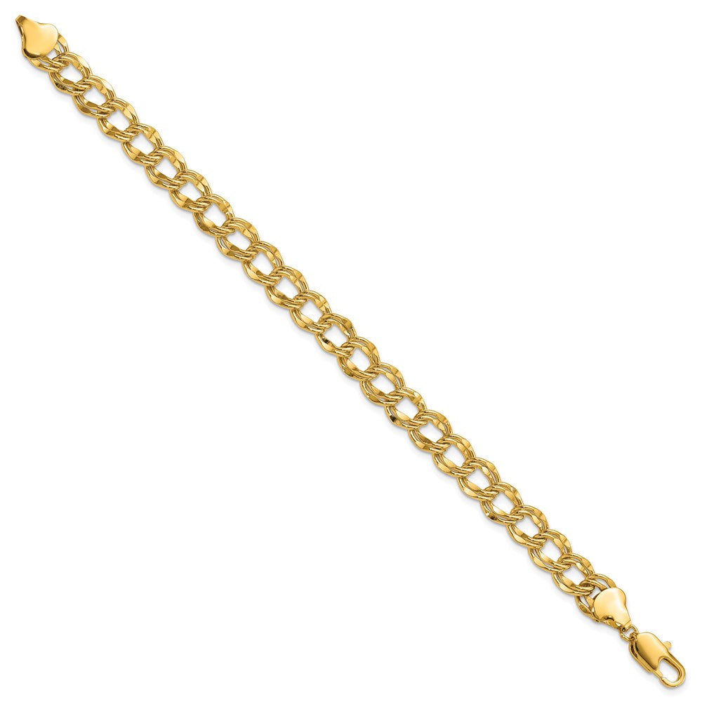 Mode Kelly Waters Vergoldet 8mm Doppelt Glieder Charm 8.25 Zoll Armband