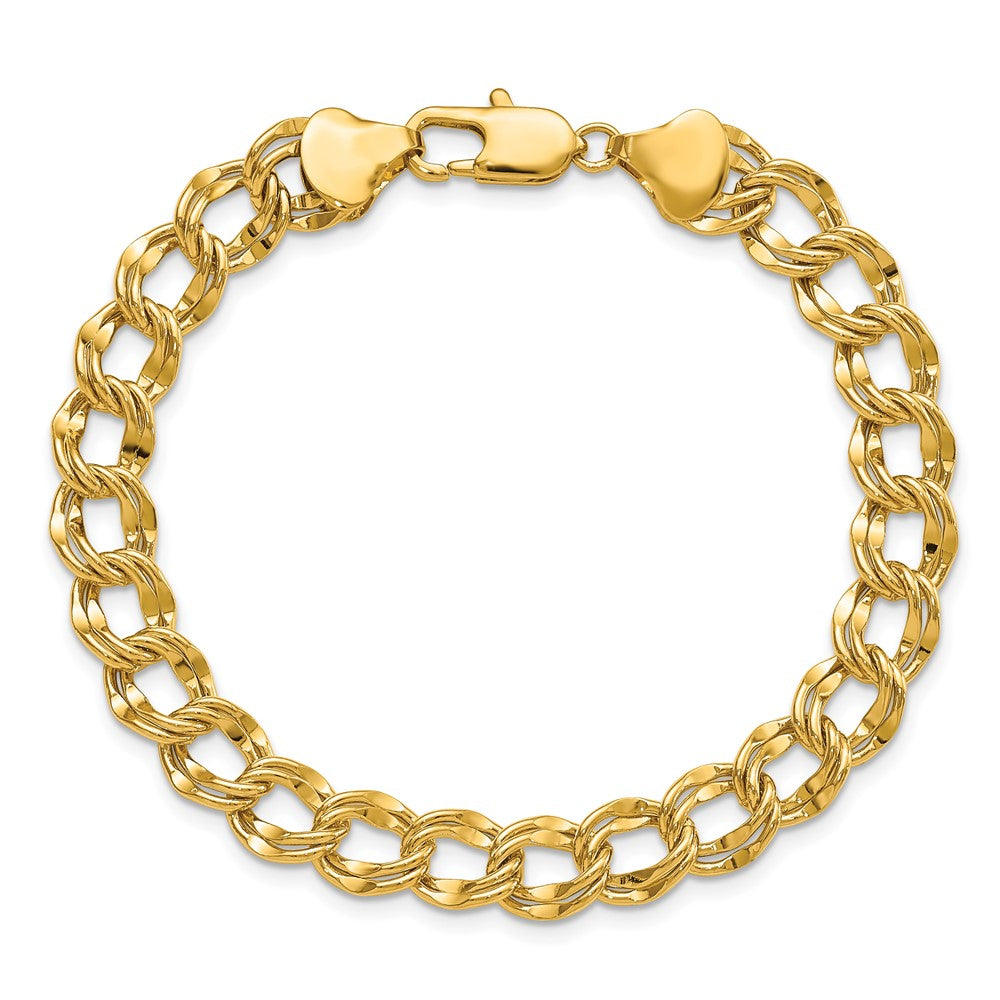 Mode Kelly Waters Vergoldet 8mm Doppelt Glieder Charm 8.25 Zoll Armband
