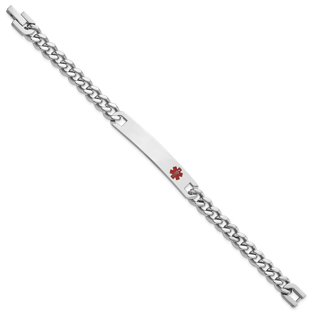 Edelstahl Kelly Waters Rot Epoxid Medizinisch Id 7.25 Zoll Gravierbar Armband