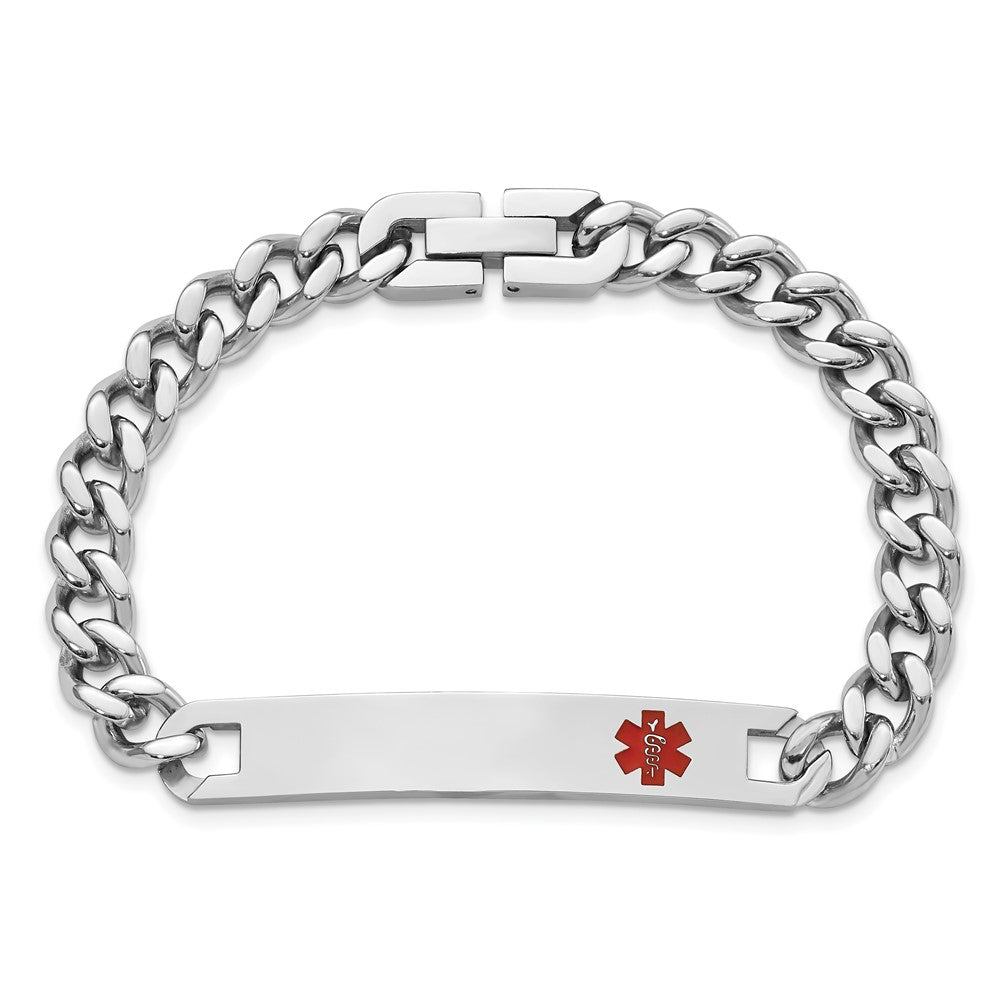 Edelstahl Kelly Waters Rot Epoxid Medizinisch Id 7.25 Zoll Gravierbar Armband