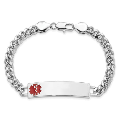 Edelstahl Kelly Waters Rot Epoxid Medizinisch Id 8.25 Zoll Gravierbar Armband