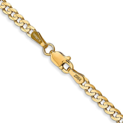 14K Gelbgold 3mm Offen Konkav Panzer mit Karabinerverschluss Halskette